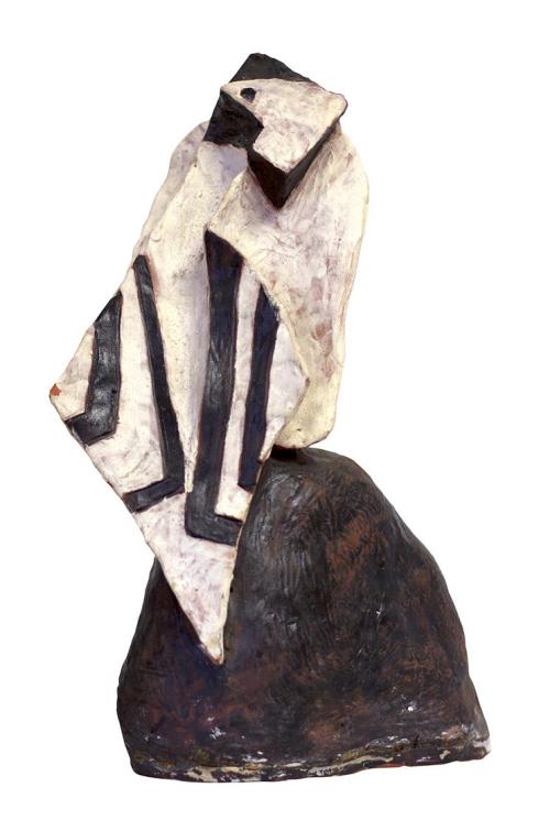 Kurt Hüpfner, Ohne Titel, um 1980, Terrakotta, Engobe, 27 × 15 × 9 cm, Privatbesitz, Wien