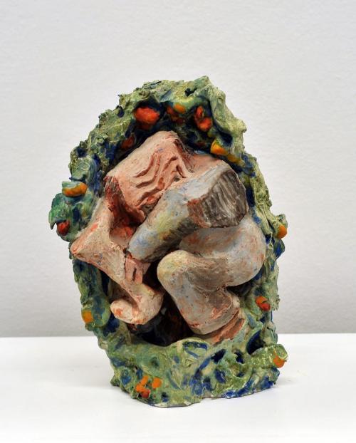 Kurt Hüpfner, Kain, 1997, Terrakotta, Gips, Engobe, Pigmentfarbe, Öl, 30 × 23 × 16,5 cm, Privat ...