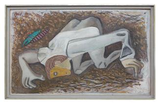 Kurt Hüpfner, Canossa, 1992, Acryl auf Resopal, 36,5 × 58,5 cm, Privatbesitz, Wien