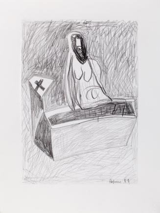 Kurt Hüpfner, Ohne Titel, 1991, Bleistift auf Papier, kaschiert auf Karton, 29,7 × 21 cm, Priva ...