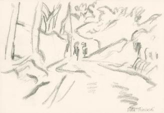 Alfred Wickenburg, Weg zur Villa Ricciardi, 1920/1923, Graphit auf Papier, Blattmaße: 16,9 × 24 ...