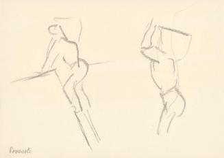 Alfred Wickenburg, Figurenszene in Pozzuoli, 1920/1923, Graphit und Tinte in Feder auf Papier,  ...