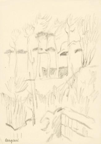Alfred Wickenburg, Landschaft in Cangiani, 1920/1923, Graphit auf Papier, Blattmaße: 25,1 × 17, ...