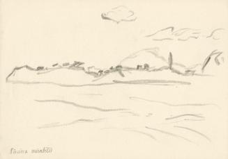 Alfred Wickenburg, Landschaft bei Piscina mirabilis, 1920/1923, Graphit Papier, Blattmaße: 17,8 ...