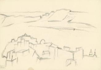 Alfred Wickenburg, Stadtansicht, 1920/1923, Graphit auf Papier, Blattmaße: 17,8 × 25,2 cm, Priv ...