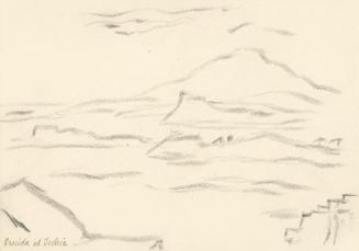 Alfred Wickenburg, Blick auf die Inseln Procida und Ischia, 1920/1923, Graphit auf Papier, Blat ...