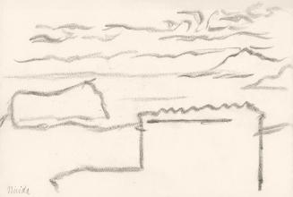 Alfred Wickenburg, Blick auf Nisida, 1920/1923, Graphit und Feder in Tusche auf Papier, Blattma ...