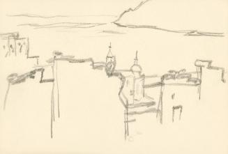 Alfred Wickenburg, Stadtansicht, 1920/1923, Graphit auf Papier, Blattmaße: 17,1 × 25 cm, Privat ...