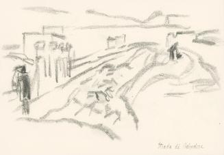 Alfred Wickenburg, Strada di Belvedere, 1920/1923, Graphit auf Papier, Blattmaße: 16,2 × 24 cm, ...