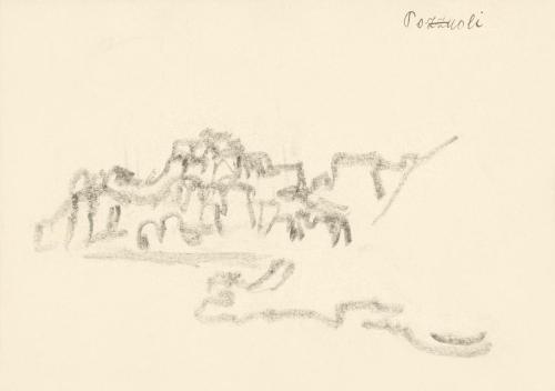 Alfred Wickenburg, Ansicht von Pozzuoli, 1920/1923, Graphit auf Papier, Blattmaße: 17,8 × 25,1  ...