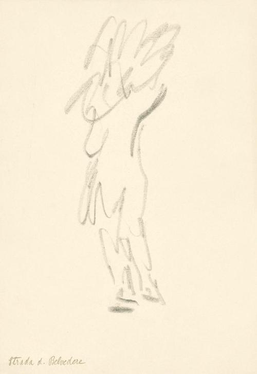 Alfred Wickenburg, Skizze einer menschlichen Figur, Strada di Belvedere, 1920/1923, Graphit auf ...