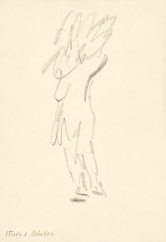 Alfred Wickenburg, Skizze einer menschlichen Figur, Strada di Belvedere, 1920/1923, Graphit auf ...