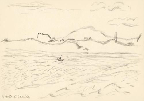 Alfred Wickenburg, Castello di Procida, 1920/1923, Graphit auf Papier, Blattmaße: 17,9 × 25,1 c ...