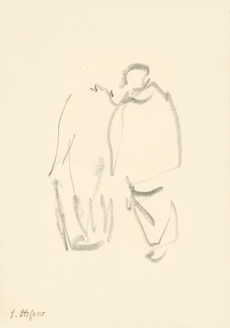 Alfred Wickenburg, Skizze Heiliger Stefan, 1920/1923, Graphit auf Papier, Blattmaße: 25,3 × 17, ...