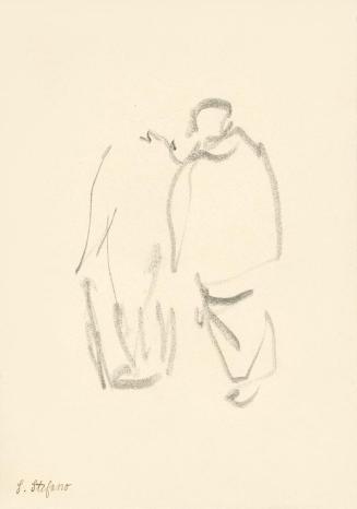 Alfred Wickenburg, Skizze Heiliger Stefan, 1920/1923, Graphit auf Papier, Blattmaße: 25,3 × 17, ...