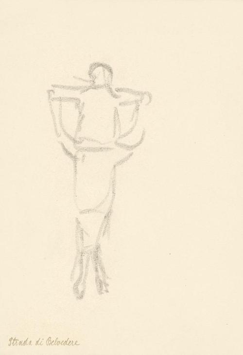 Alfred Wickenburg, Zwei Figuren, Strada di Belvedere, 1920/1923, Graphit auf Papier, Blattmaße: ...