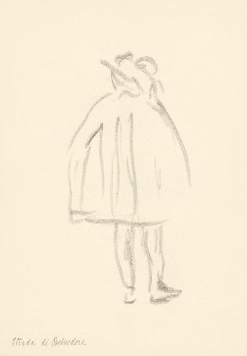 Alfred Wickenburg, Männliche Figur in Rückenansicht, Strada di Belvedere, 1920/1923, Graphit un ...