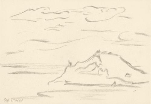 Alfred Wickenburg, Ansicht Capo Miseno, 1920/1923, Graphit auf Papier, Blattmaße: 17,7 × 25,2 c ...