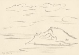 Alfred Wickenburg, Ansicht Capo Miseno, 1920/1923, Graphit auf Papier, Blattmaße: 17,7 × 25,2 c ...