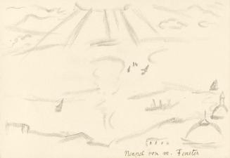 Alfred Wickenburg, Blick aus dem Fenster auf Neapel, 1920/1923, Graphit auf Papier, Blattmaße:  ...