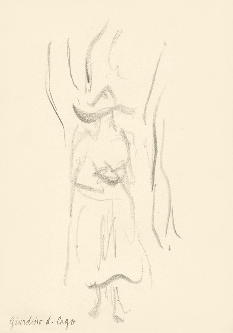 Alfred Wickenburg, Stehende menschliche Figur, 1920/1923, Graphit auf Papier, Blattmaße: 25,2 × ...