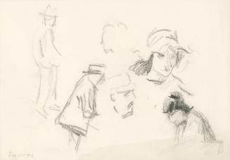 Alfred Wickenburg, Personenstudien, Piacenza, 1920/1923, Graphit und Bleistift auf Papier, Blat ...