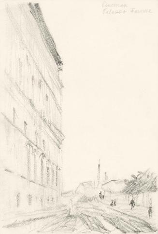 Alfred Wickenburg, Palazzo Farnese, Piacenza, 1920/1923, Graphit auf Papier, Blattmaße: 27,9 ×  ...