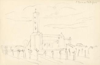 Alfred Wickenburg, S. Maria in Porto fuori, 1920/1923, Graphit auf Papier, Blattmaße: 19,6 × 29 ...
