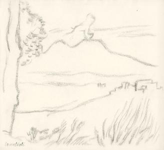 Alfred Wickenburg, Vulkan, Camaldoli, 1920/1923, Graphit auf Papier, Blattmaße: 23 × 24,5 cm, P ...