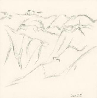 Alfred Wickenburg, Berglandschaft, Camaldoli, 1920/1923, Graphit auf Papier, Blattmaße: 23 × 24 ...