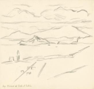 Alfred Wickenburg, Cap Miseno und Insel Ischia, 1920/1923, Graphit auf Papier, Blattmaße: 24 ×  ...