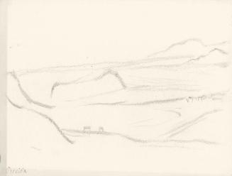 Alfred Wickenburg, Landschaftsansicht, Procida, 1920/1923, Graphit auf Papier, Blattmaße: 22,2  ...