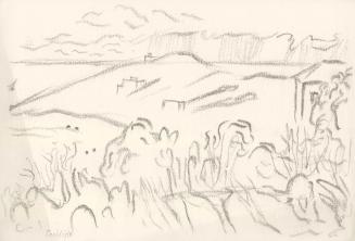 Alfred Wickenburg, Landschaftsansicht, Posillipo, 1920/1923, Graphit auf Papier, Blattmaße: 21  ...