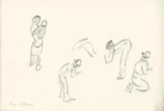 Alfred Wickenburg, Menschliche Figuren in Bewegung, Parco Antonina, 1920/1923, Graphit auf Papi ...