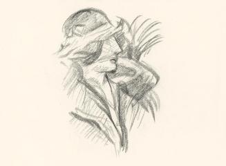 Alfred Wickenburg, Dame mit Hut im Profil, 1920/1923, Graphit auf Papier, Blattmaße: 23,5 × 35, ...