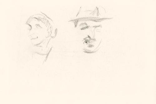 Alfred Wickenburg, Portraitskizze eines Mannes und einer Frau, 1920/1923, Graphit auf Papier, B ...