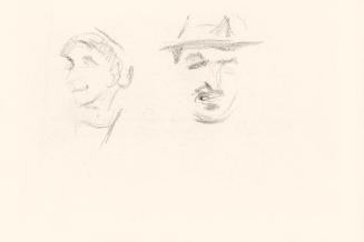 Alfred Wickenburg, Portraitskizze eines Mannes und einer Frau, 1920/1923, Graphit auf Papier, B ...