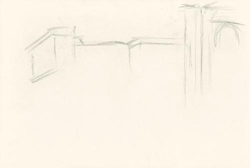 Alfred Wickenburg, Architekturskizze, 1920/1923, Graphit auf Papier, Blattmaße: 21,7 × 32,2 cm, ...