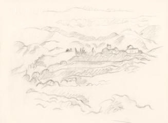 Alfred Wickenburg, Landschaft, 1920/1923, Graphit auf Papier, Blattmaße: 24,3 × 33 cm, Privatbe ...