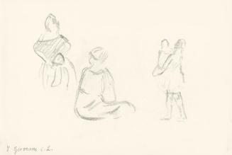 Alfred Wickenburg, Studien weiblicher Personen, 1920/1923, Graphit auf Papier, Blattmaße: 21,7  ...