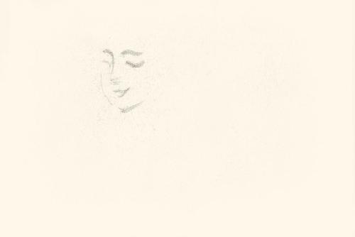 Alfred Wickenburg, Gesicht, 1920/1923, Graphit auf Papier, Blattmaße: 21,7 × 32,2 cm, Privatbes ...