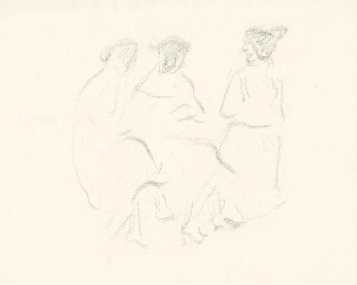 Alfred Wickenburg, Drei sitzende Frauen, 1920/1923, Graphit auf Papier, Blattmaße: 24,1 × 29,8  ...