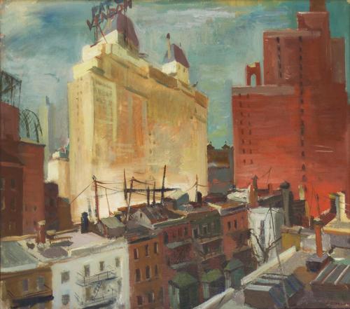 Otto Rudolf Schatz, Hotel Park Vendome, New York, 1936 / 1937, Öl auf Leinwand, 77,6 × 87,3 cm, ...