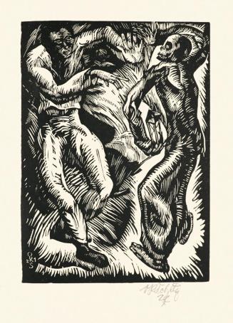 Otto Rudolf Schatz, Johannes von Saatz: Der Ackermann und der Tod, 1922, Holzschnitt, 29,6 × 22 ...