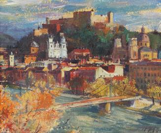Otto Rudolf Schatz, Salzburg, um 1949, Öl auf Papier, Blattmaße: 34 × 40,5 cm, Privatbesitz