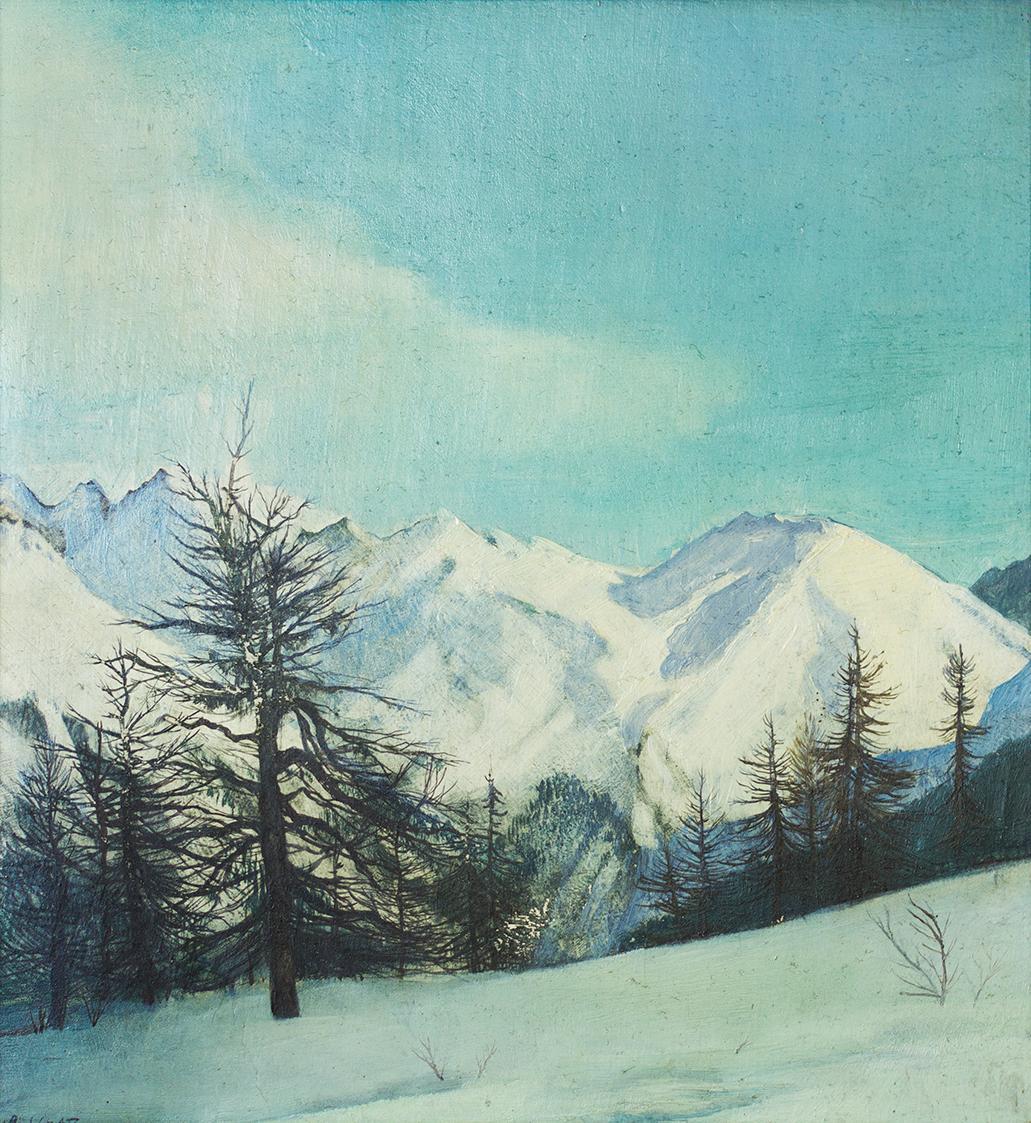 Otto Rudolf Schatz, Bergerkogel bei Heiligenblut in Osttirol, um 1940, Öltempera auf Holz, 28 × ...