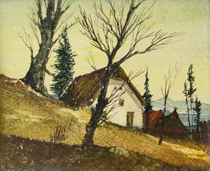 Otto Rudolf Schatz, Keusche, 1943/44, Kaseintempera, Japanlack auf Holz, Privatbesitz