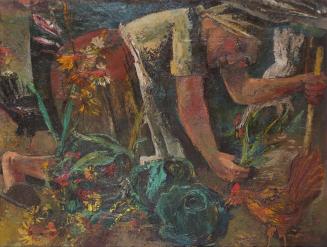 Otto Rudolf Schatz, Gärtnerin, 1947, Öl auf Leinwand, 76 × 99 cm, Privatbesitz