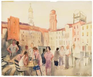 Otto Rudolf Schatz, Venedig, Ghetto, um 1938, Aquarell auf Papier, 37,6 × 45,4 cm, Wien Museum  ...