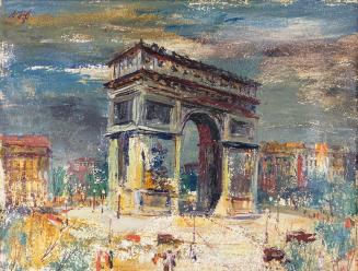 Otto Rudolf Schatz, Place L´Etoile / Charles de Gaulle in Paris, um 1950, Öl auf Karton, 35,5 × ...